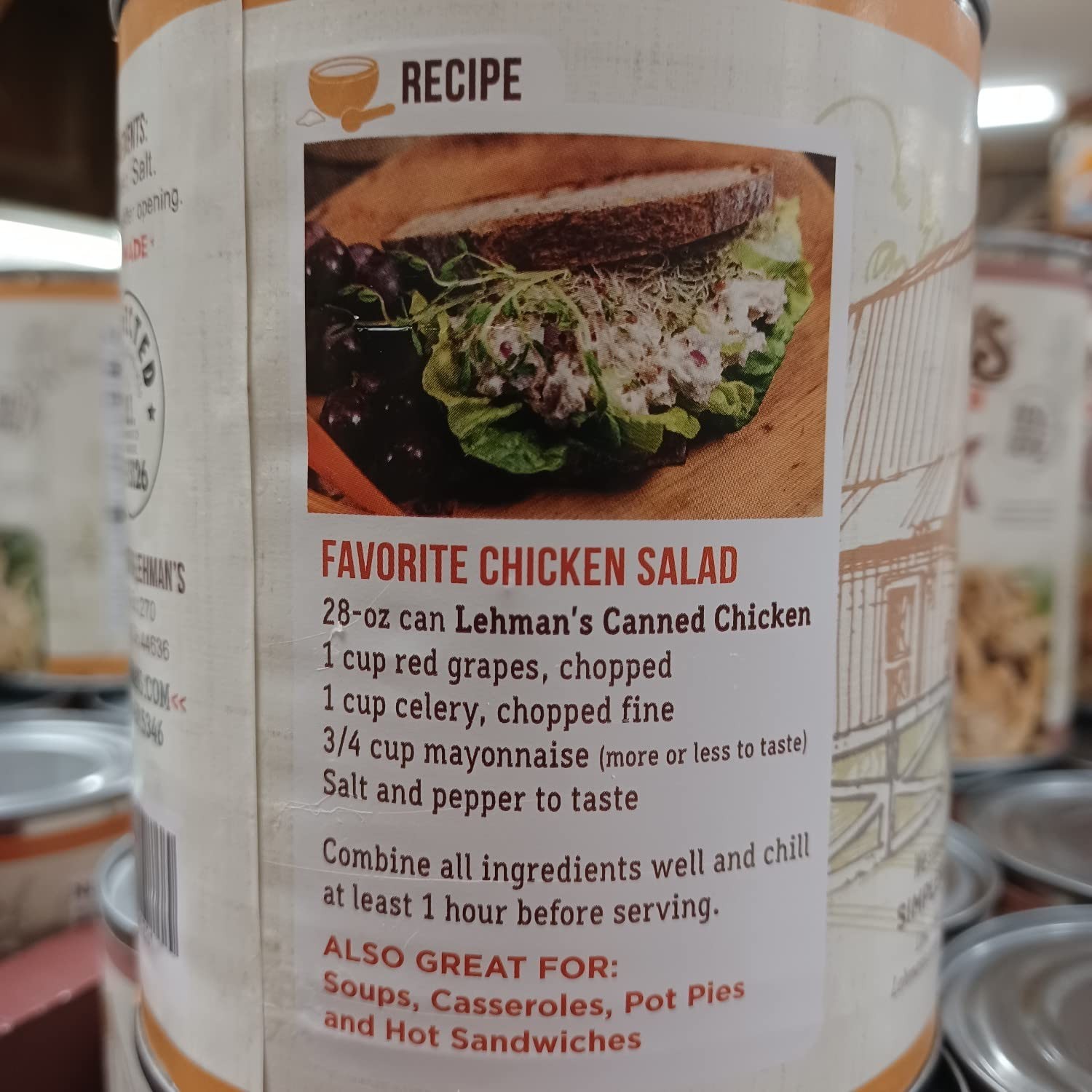 Lehman’s All Natural Canned Chicken Meat No Preservatives Long 28 ounces