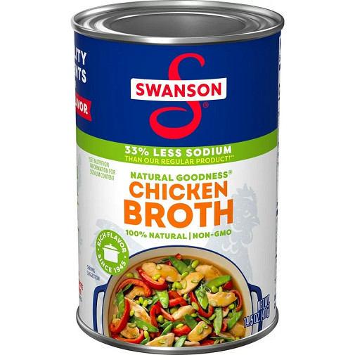 Swanson 100% Natural Chicken Broth 33% Less Sodium