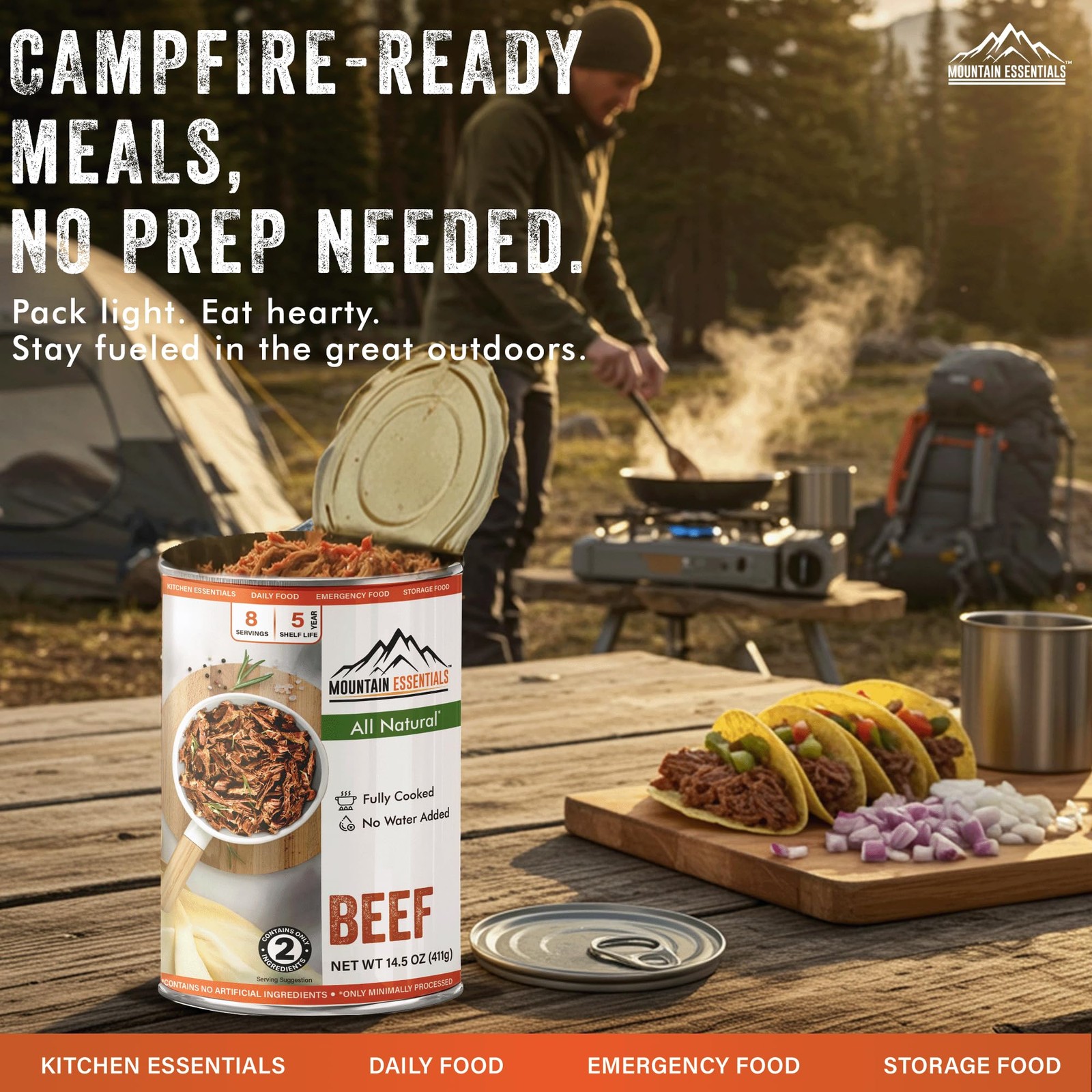 Mountain Essentials All Natural Canned Beef 14.5 oz Ready to Eat, Gluten Free