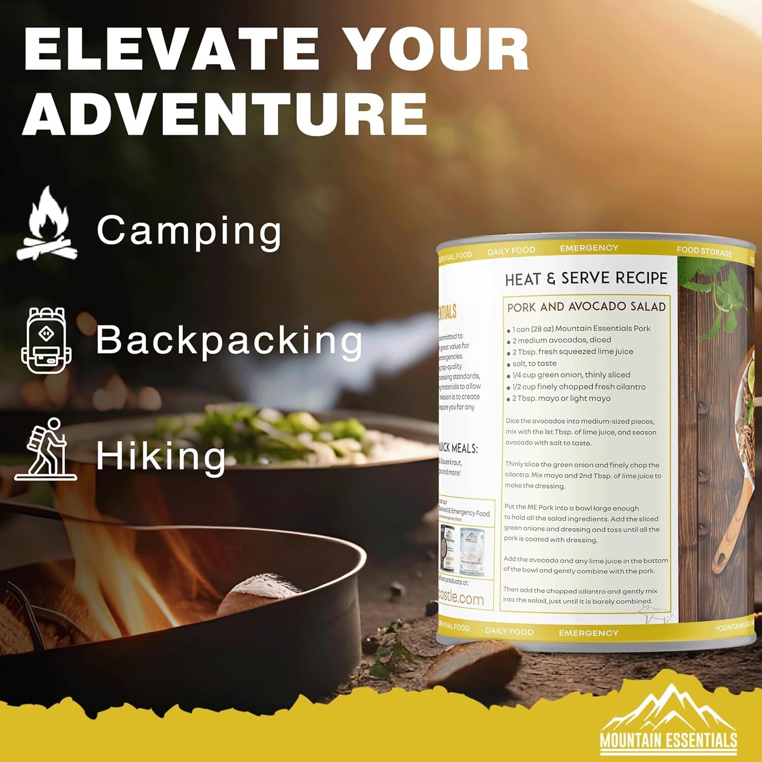 MOUNTAIN ESSENTIALS Fully Cooked Ready to Eat Canned Pork 28 Oz | Pack of 1