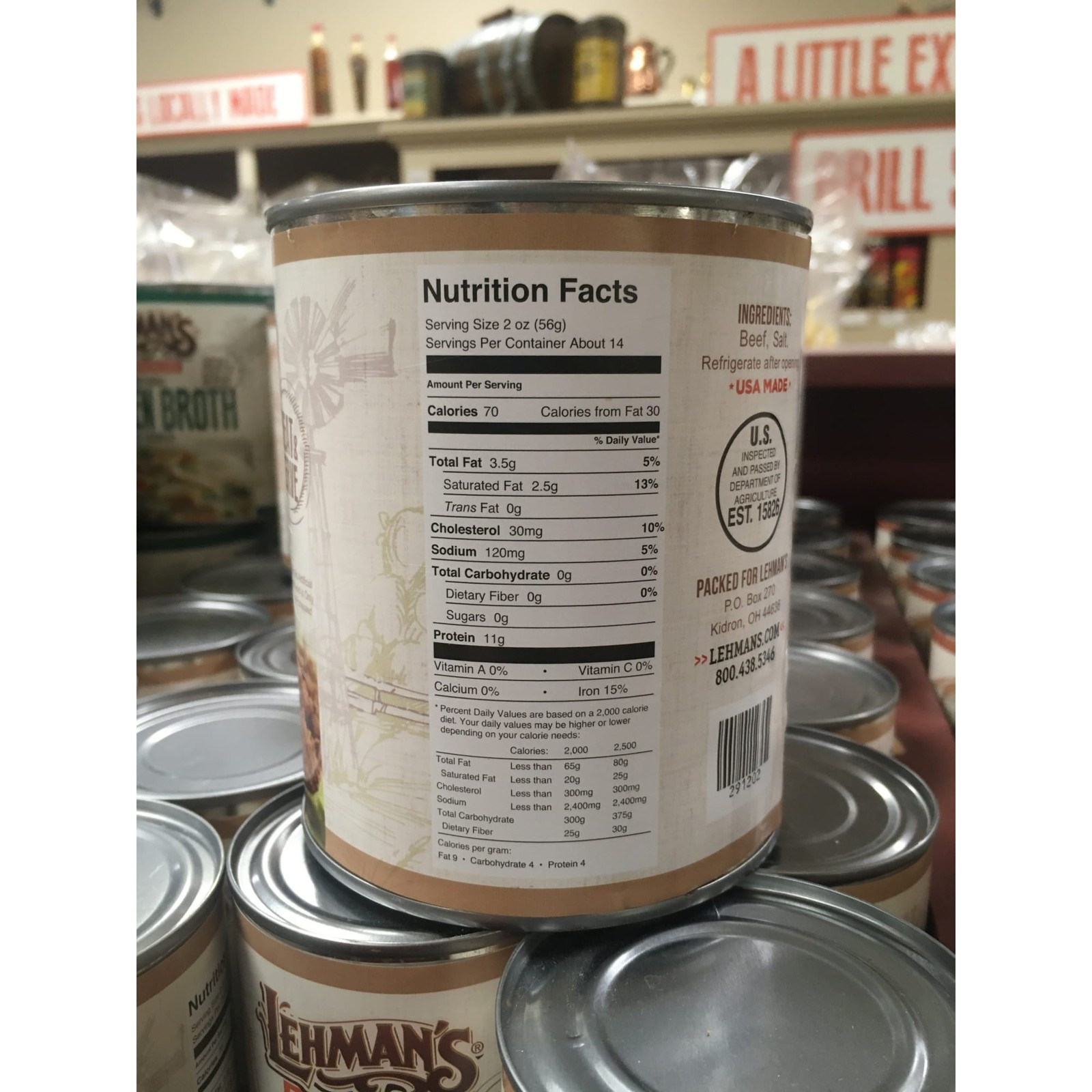 Lehman’s All Natural Canned Meat, USA Made Ready to Eat, 28 oz Can