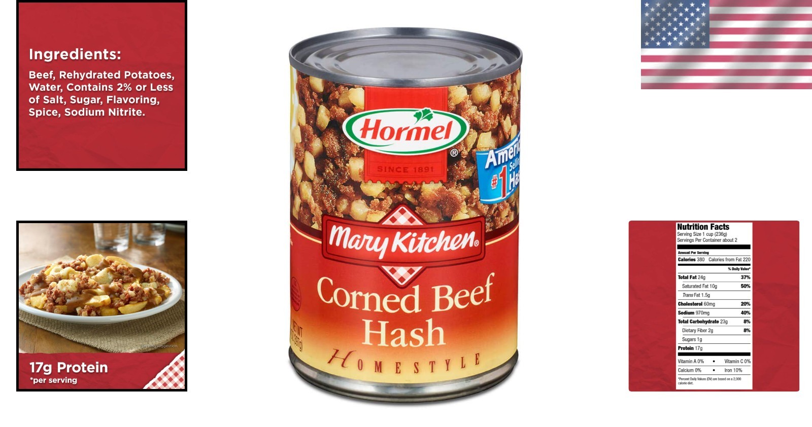 Hash Corned Beef 14oz Cans 12 Pack America’s Favorite Kosher High Quality