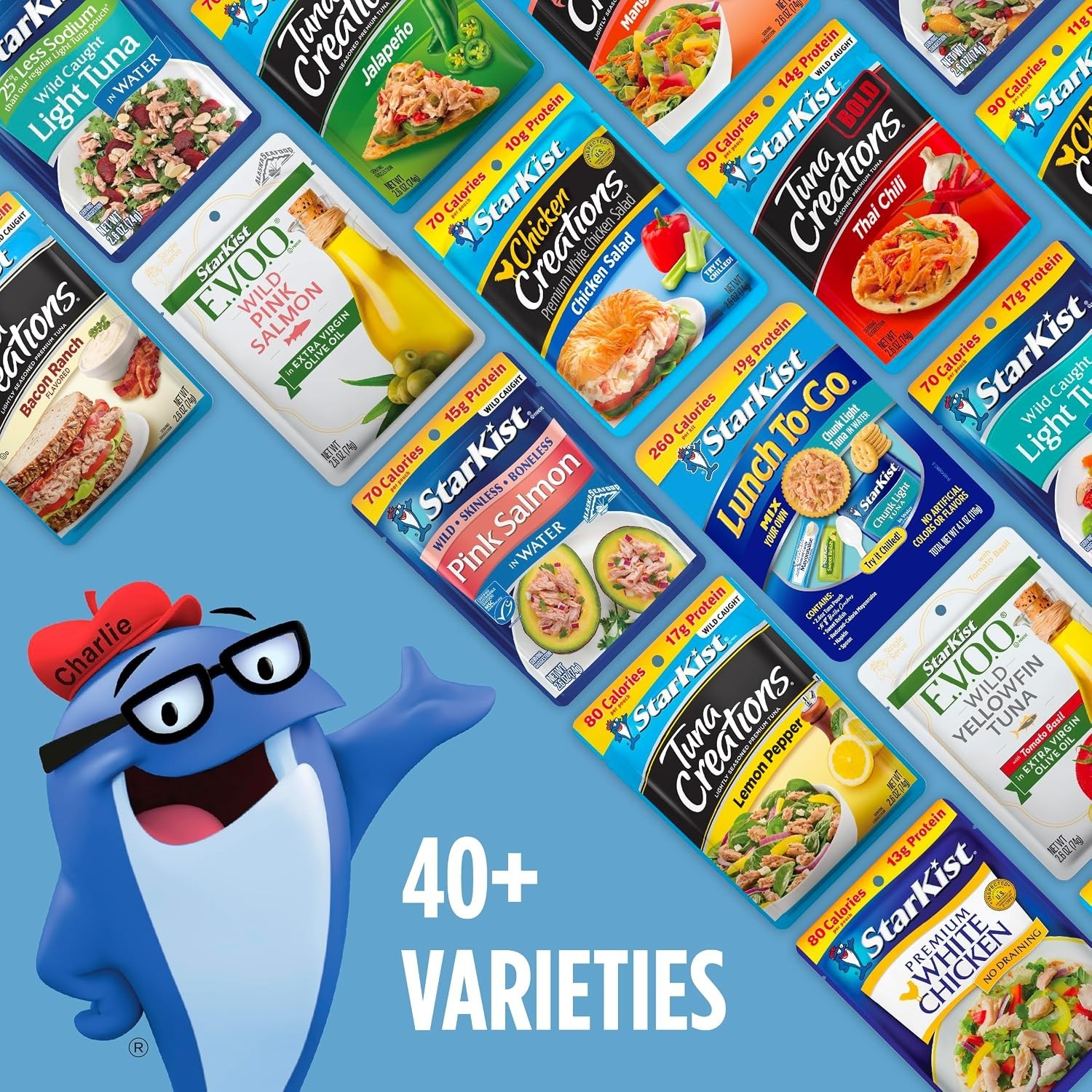 Lunch-To-Go Mix Your Own Tuna Salad, Chunk Light Tuna Pouch, 4.5 Ounce Kit, P…