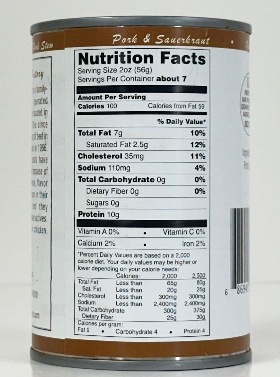 Werling & Sons Canned Pork 14.5 Oz – Fully Cooked Heat & Eat Pack of 12