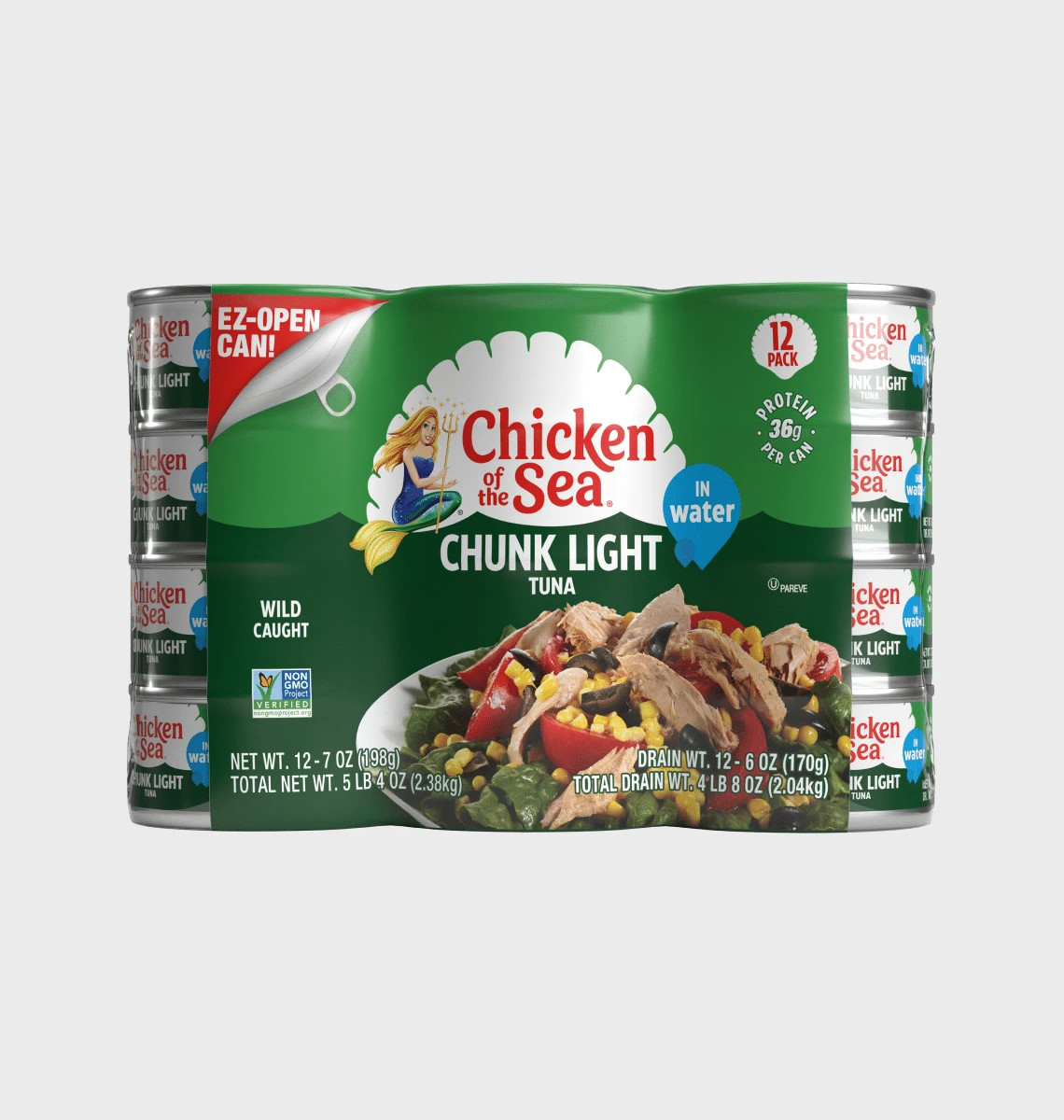 Chicken of the Sea Chunk Light Tuna in Water, 12 x 7 oz Cans