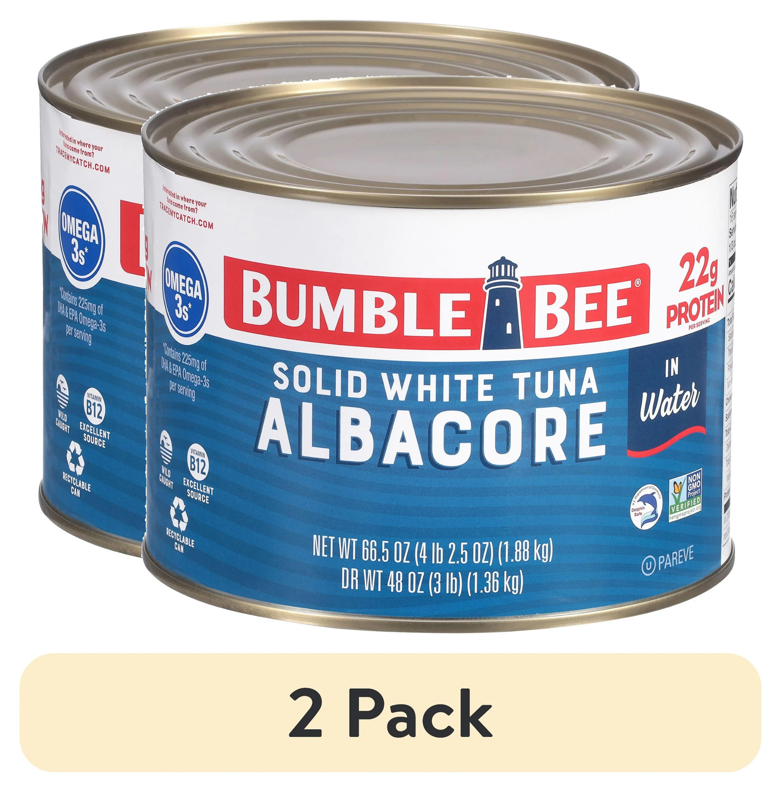 Solid white albacore tuna in water