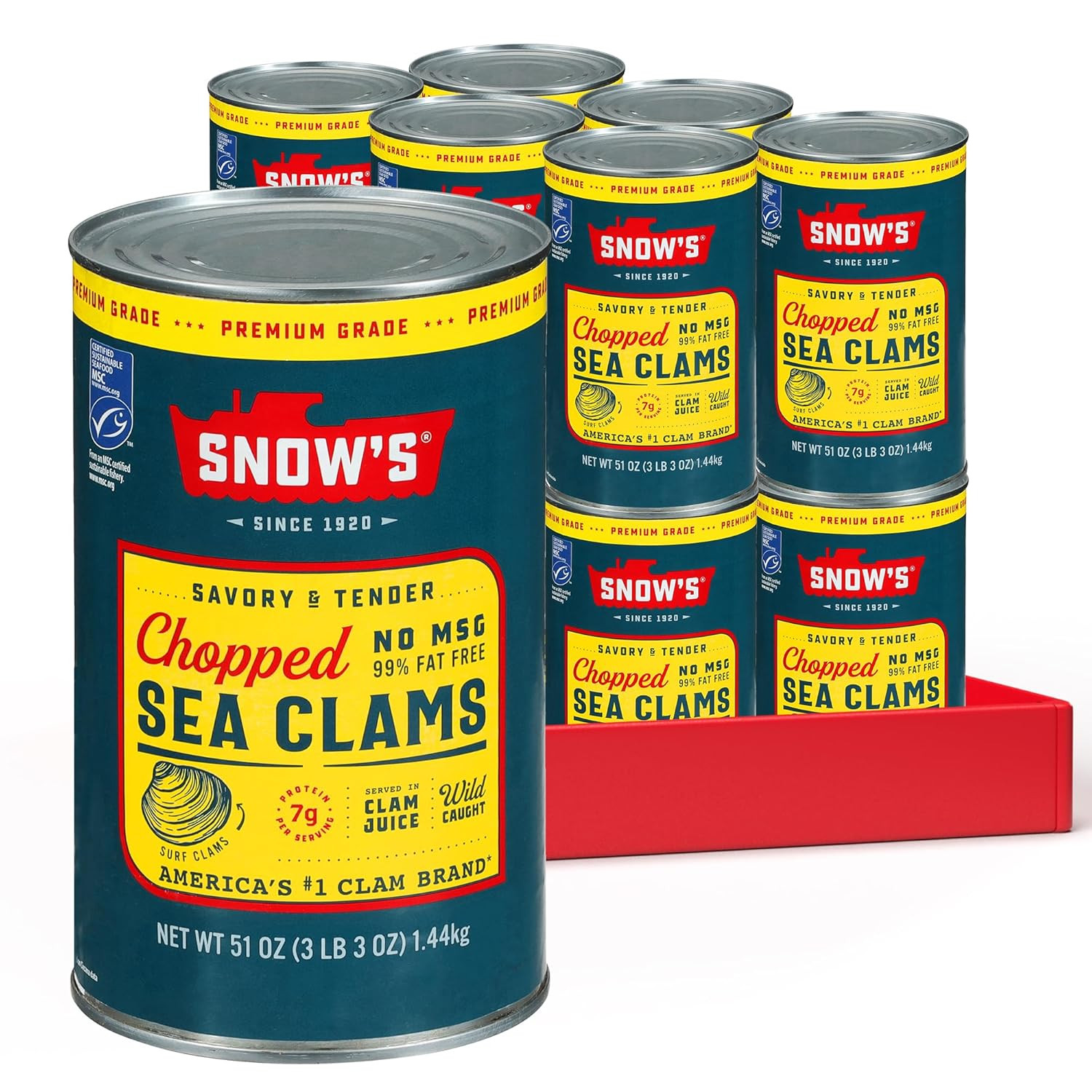 Wild Caught Chopped Clams Canned, 6.5 Oz Can (Pack of 12) – 5G Protein per Servi