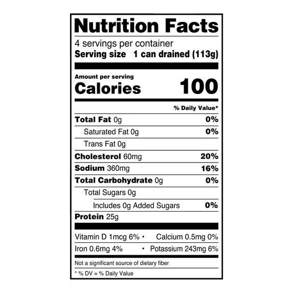 (12 pack) Great Value Chunk Light Tuna in Water, 5 oz, 4 Pack