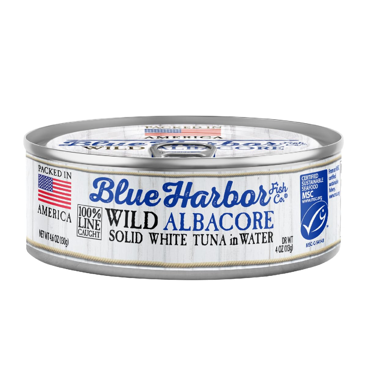 Wild Albacore Solid White Tuna in Water with Sea Salt – 4.6 Oz Can (Pack of 12)