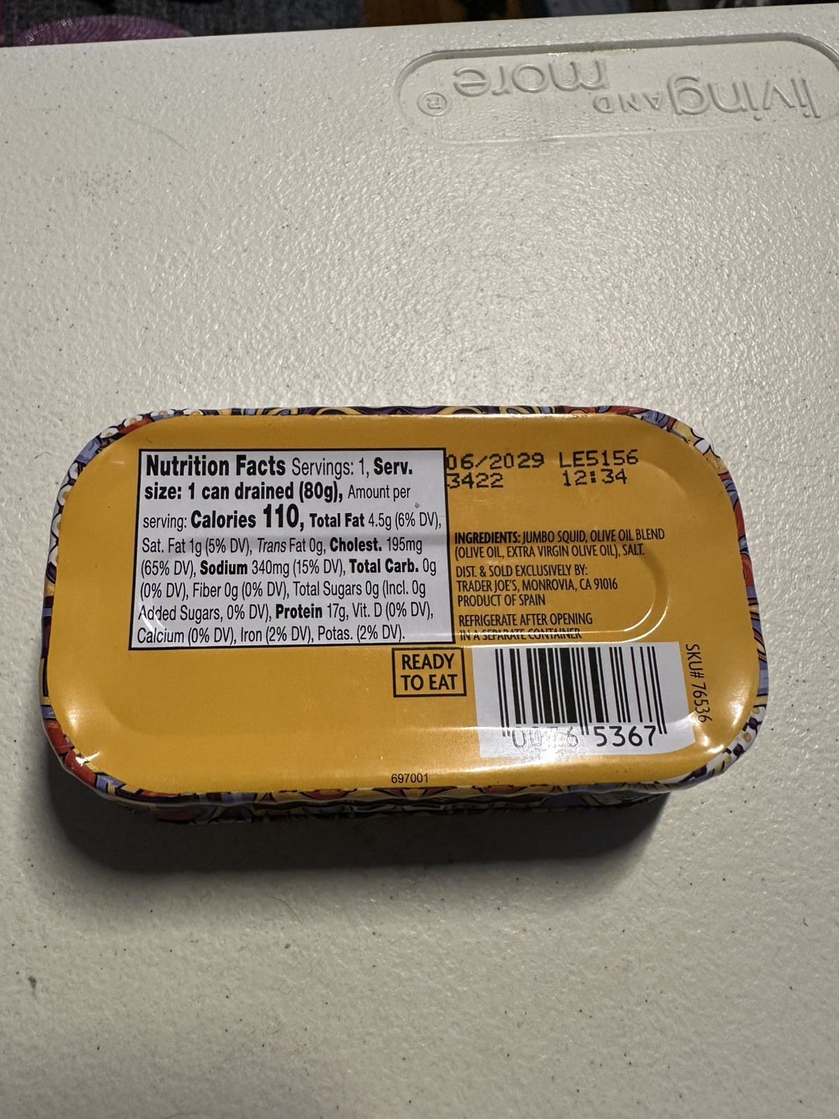 3 X Trader Joe’s Calamari Pieces In Olive Oil 3.91 oz X 3 Cans Giant Squid