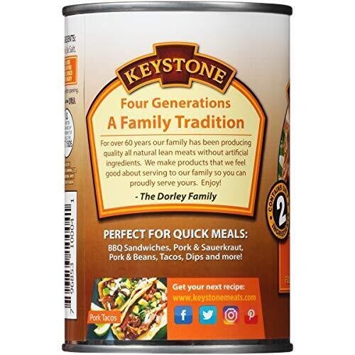 6 Pack- Keystone Meats Natural Pork Fully Cooked 14.5 oz Food, No Preservatives✅