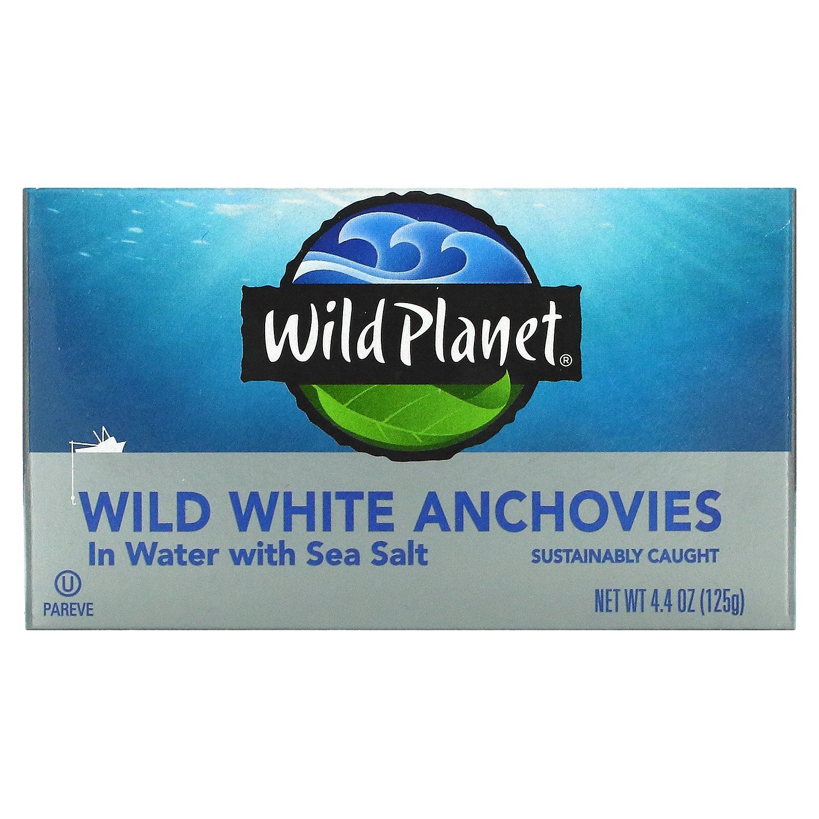Wild Planet, Wild White Anchovies in Water With Sea Salt, 4.4 oz, Non-GMO