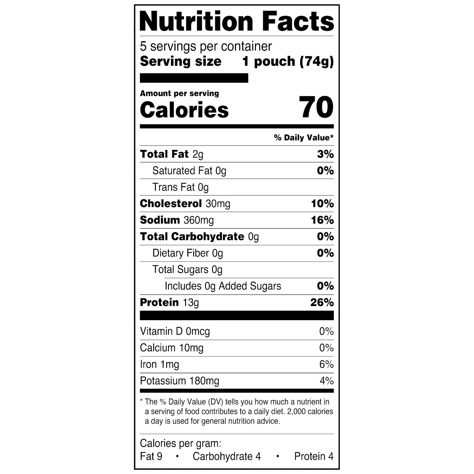 Great Value Premium White Chicken, 2.6 oz, 5 Pack