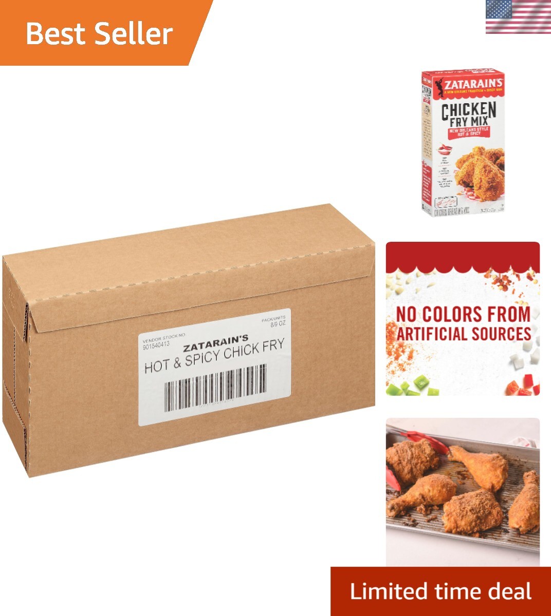 New Orleans Style Hot & Spicy Chicken Fry Mix – 8 Packs, No MSG, Family-Sized