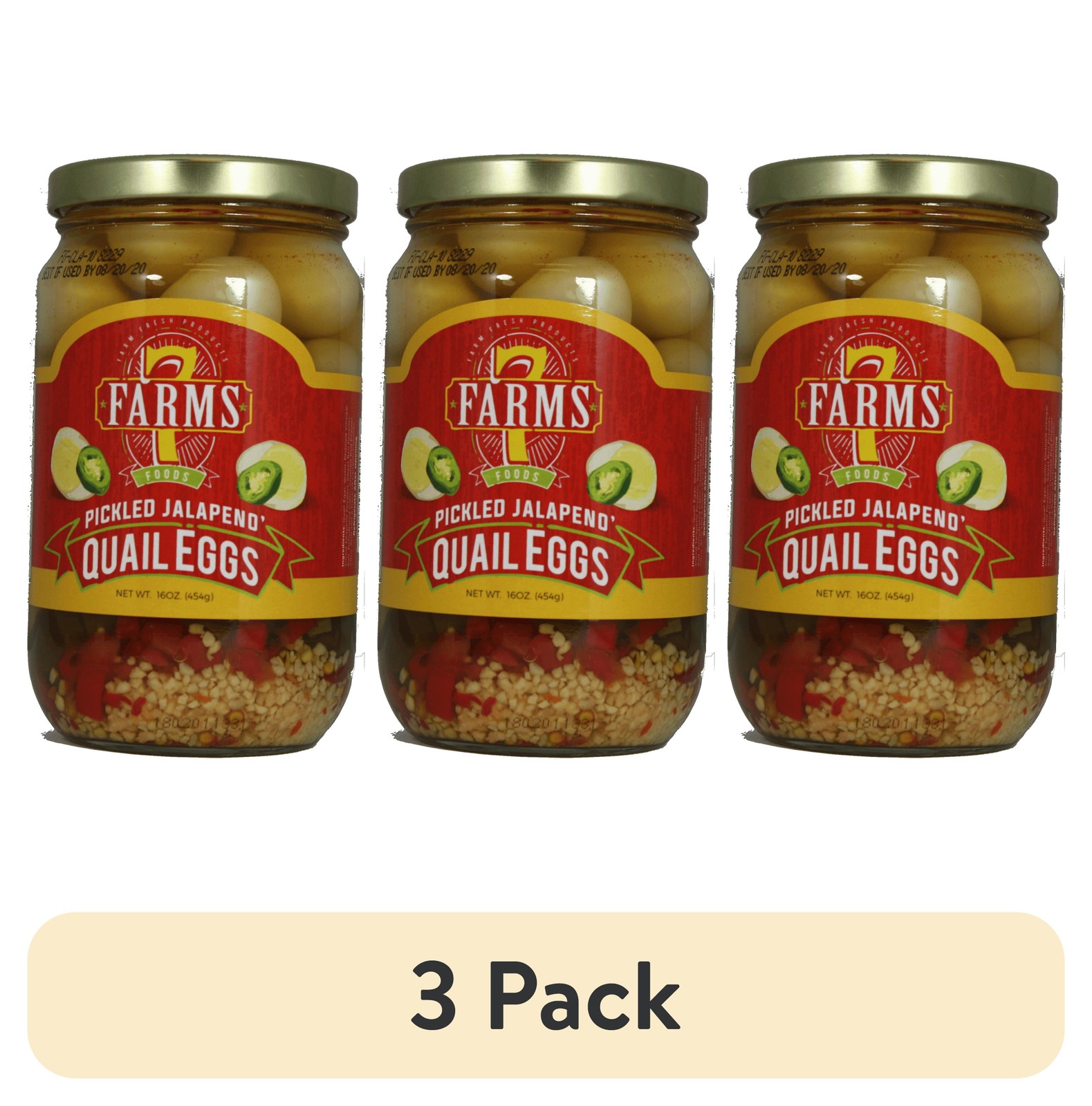 Pickled Jalapeno Quail Eggs 3 Pack Gourmet Spicy Snack Food