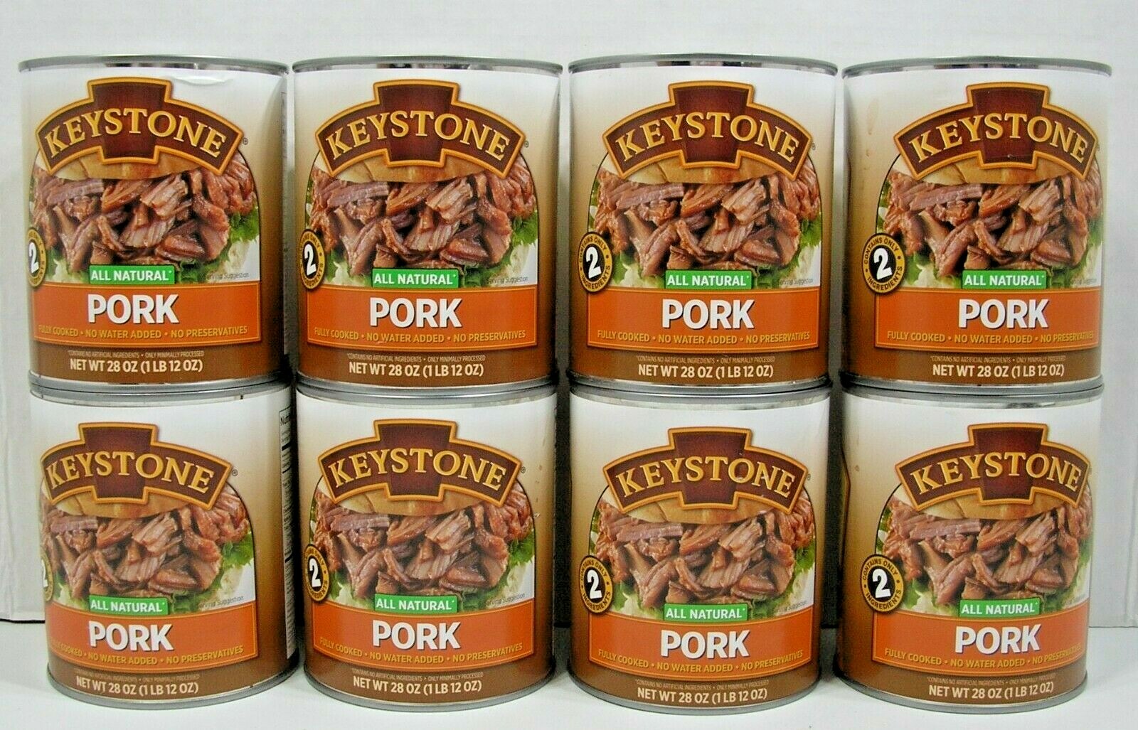 (8 Cans) Keystone Pork **ALL NATURAL – NO PRESERVATIVES – FULLY COOKED** 28oz