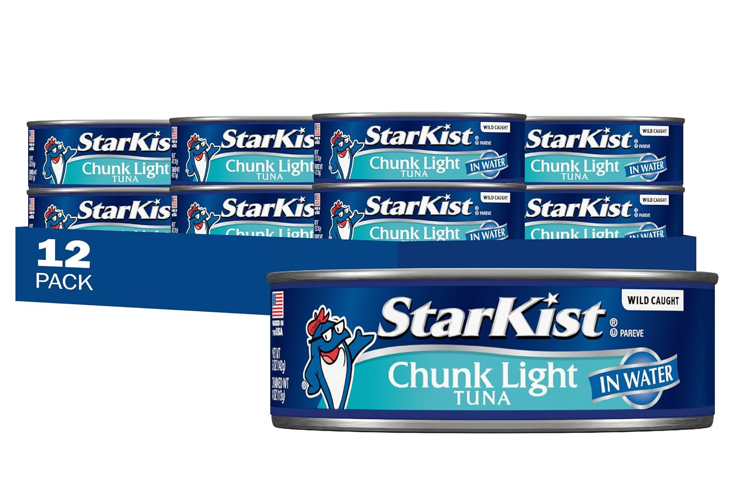Chunk Light Tuna in Water, 5 Oz Can, Pack of 12