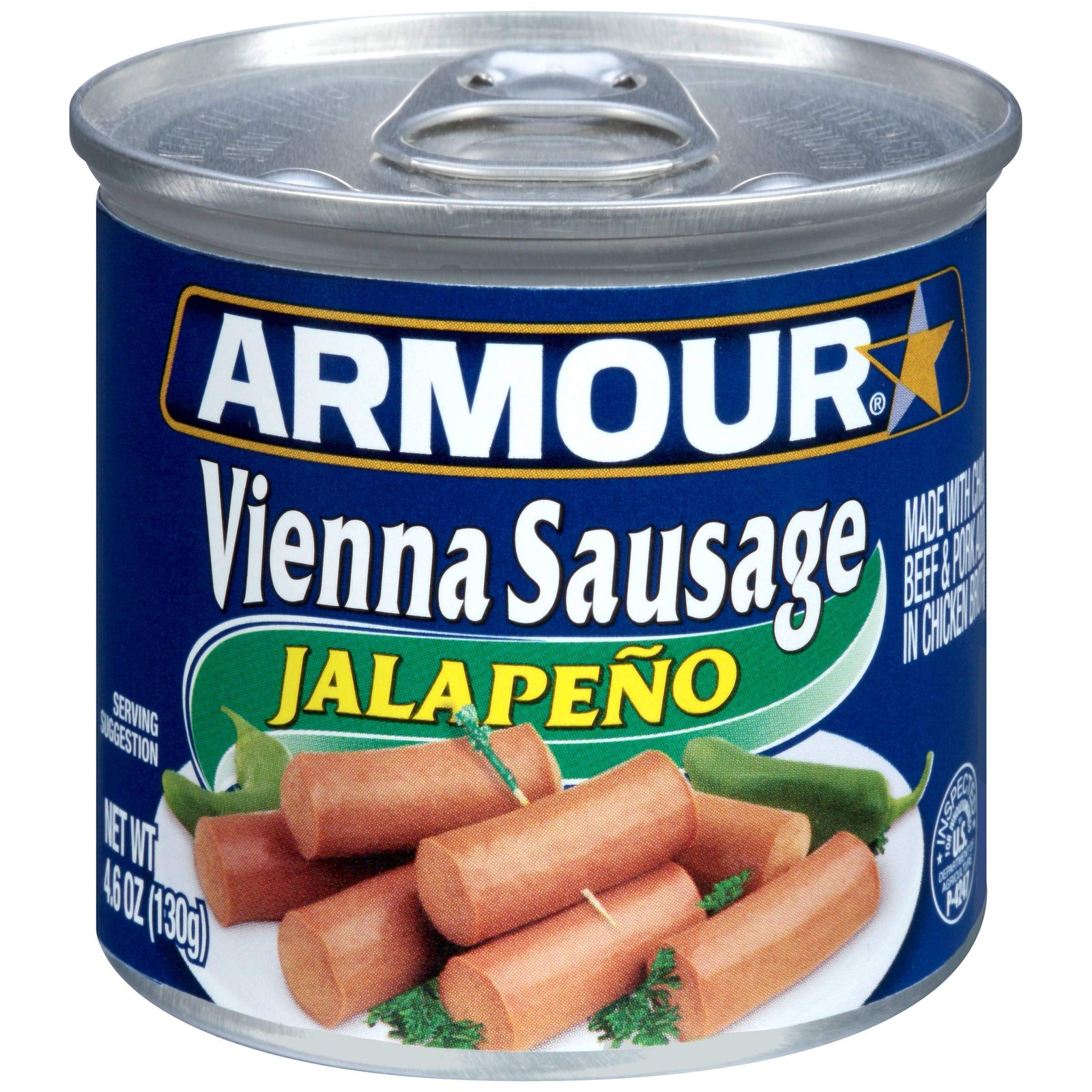 Armour Star Vienna Sausage, Jalapeno Flavored, Canned Sausage, 4.6 OZ Pack of 24