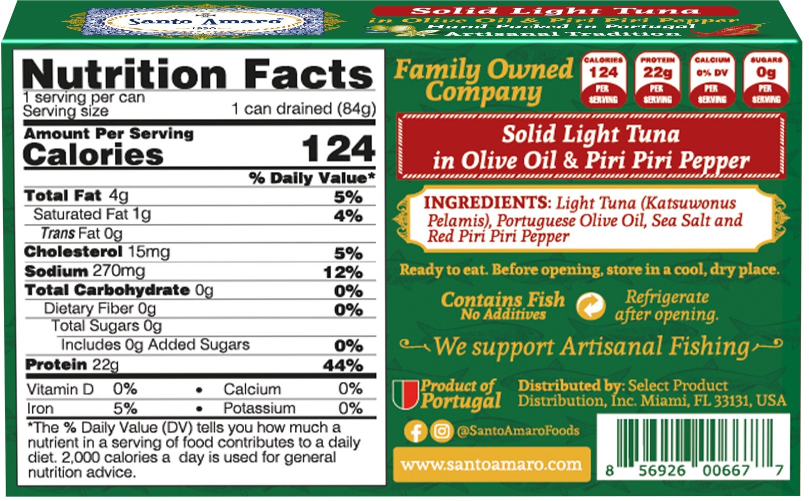 Santo Amaro 3 Flavor Variety Pole & Line Wild Tuna Fillets in Virgin Olive Oil