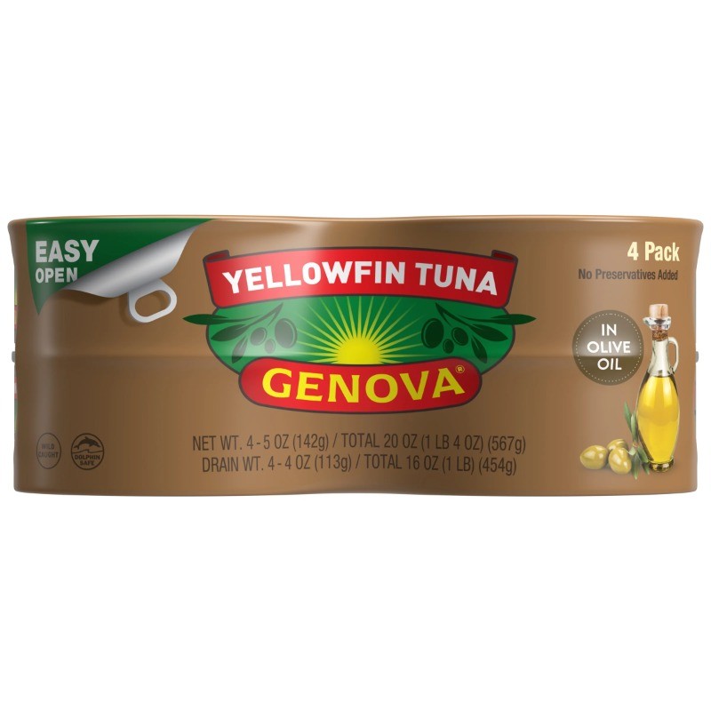 Genova Premium Yellowfin Tuna in Olive Oil 4 – 5 oz cans