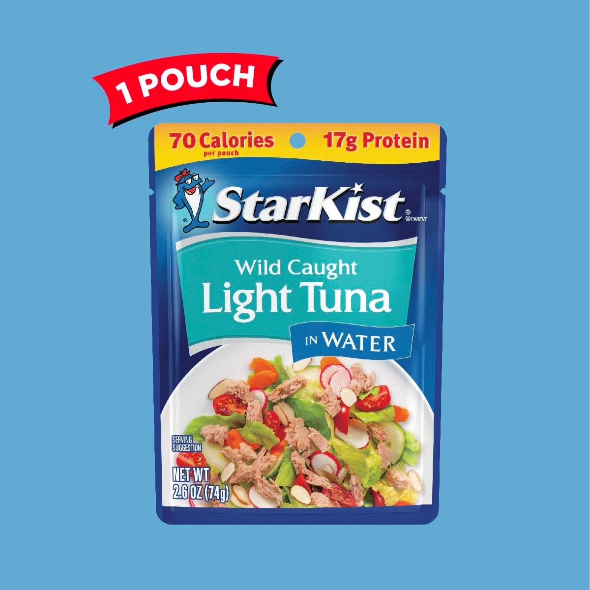 StarKist Chunk Light Tuna in Water, 2.6 oz Pouch (1 Pack) Ready to Eat Wild