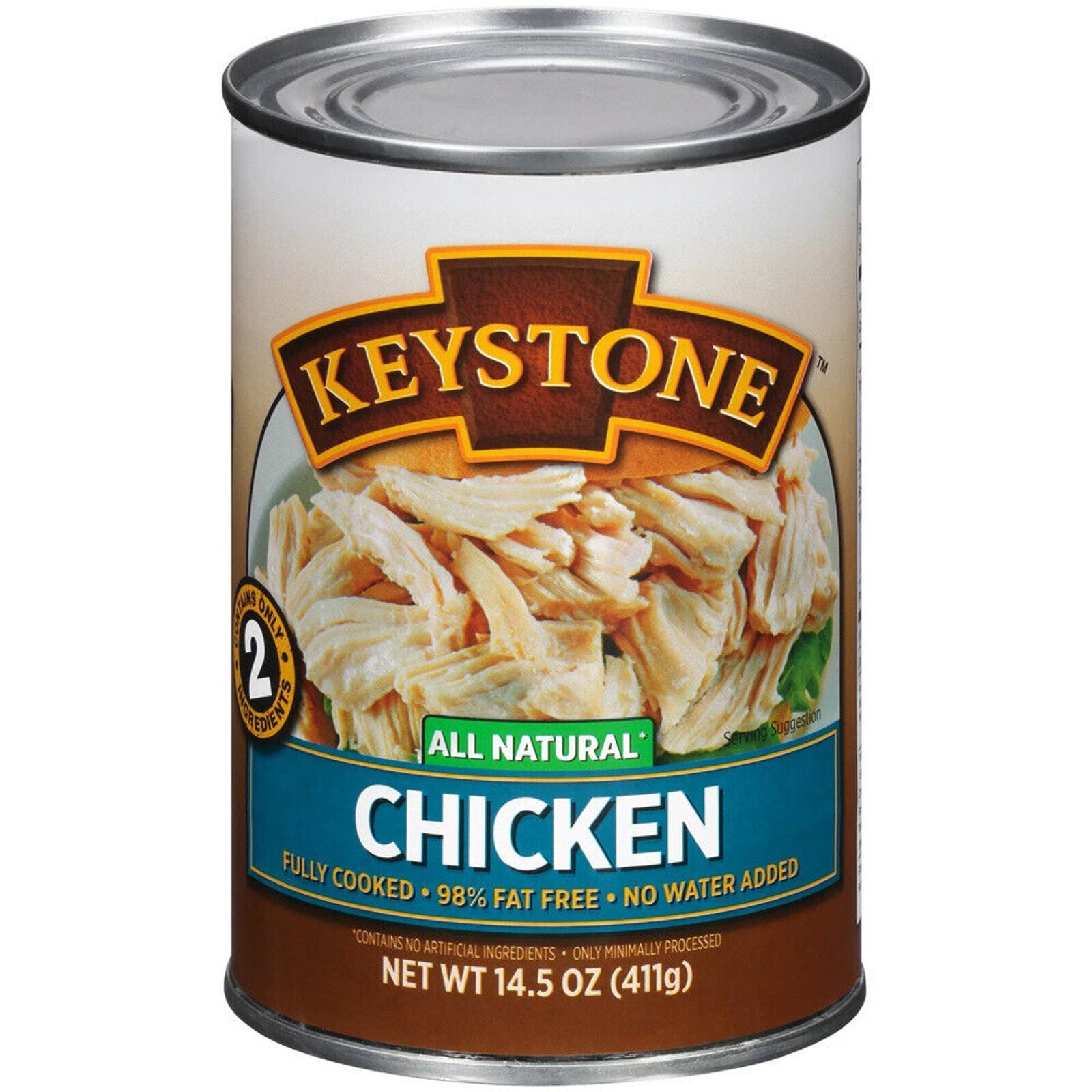 3 Pack Keystone All Natural Lean Meats Chicken Fully Cooked 14.5 oz Cans Canned