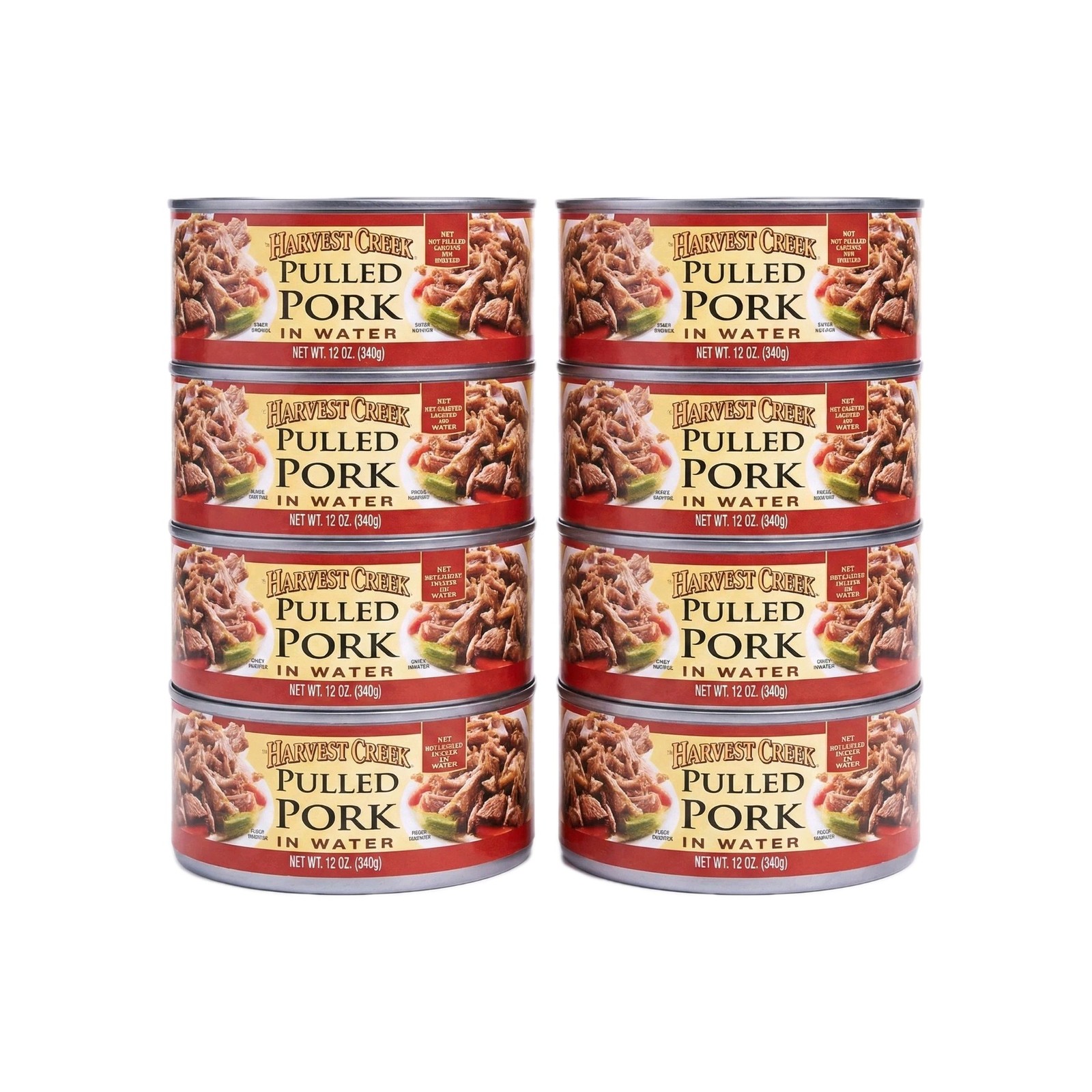 Harvest Creek Pulled Pork in Water 12 oz Cans 8 Pk Bulk Canned Meat Ready to Eat
